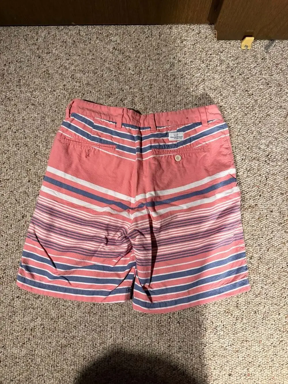 Vineyard Vines Seaward Stripe Cotton Oxford Breaker Shorts 9